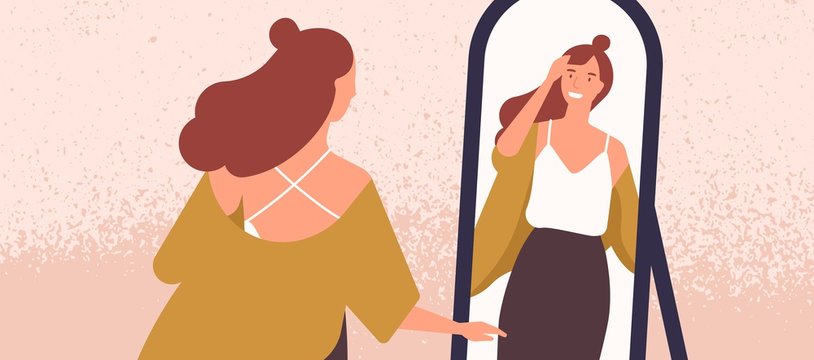 Woman Looking In Mirror Cartoon Images – Browse 2,398 Stock Photos,  Vectors, and Video | Adobe Stock