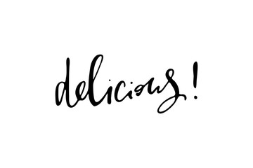 Obraz premium Delicious handwritten text vector
