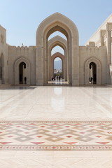 Fototapeta na wymiar Middle east architecture,parts of Sultan Qaboos Grand Mosque in Muscat,Oman