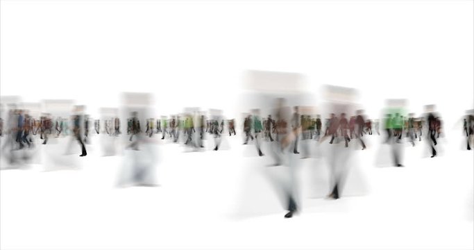 Blurry people time lapse footage. Blurred busy men and women walking in different directions animation. Rush hour, urban lifestyle, public place concept. Crowd passing by in hurry video