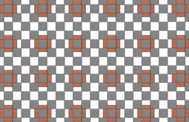 abstract background bright red brick square cells with gray white squares geometric pattern