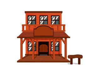 Detailed Western Saloon and Bar Illustration