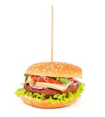 Vegan sandwich on white background