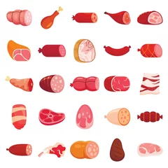 Fotobehang Types of meat and meat products © keltmd