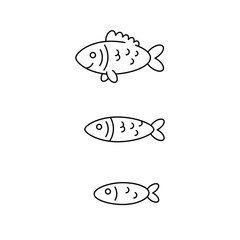 Fish line icons