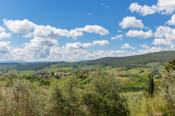 Idyllic Italian rural landscape view