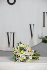 close up of wedding bouquet .Wedding day .bouquet with love
