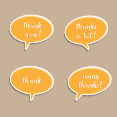 Speech bubbles to talk about thank A vector illustration.