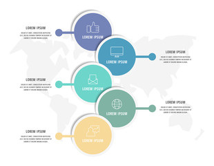 Vector infographic template circles for five paper label, diagram, graph, presentation. Business concept with 5 options. Blank space for content, step for step, timeline, workflow, marketing, web
