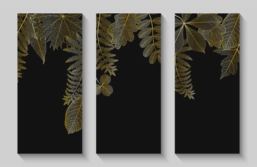 Beautiful background with gold leaves . Vector illustration. EPS 10