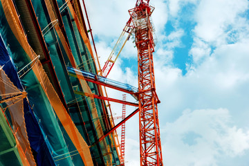 Building construction with crane stock photo