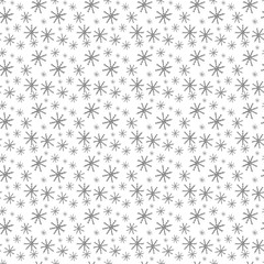 snowflakes hand drawn seamless pattern in doodle style.