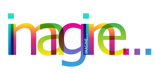 IMAGINE... bright gradient typography banner