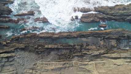 landscape and sunset on the Atlantic coast watching the breaking of the waves