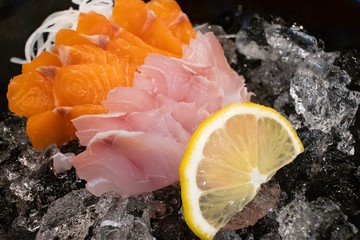 Sashimi salmon and snapper