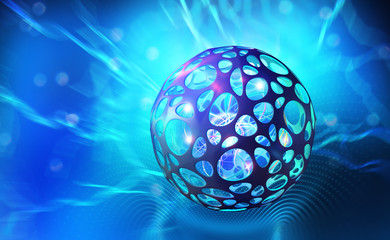 Artificial Intelligence. Computer mind. Quantum processor abstract concept 3d illustration. Digital Brain and Future Technologies