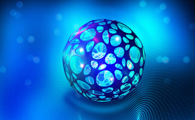 Artificial Intelligence. Computer mind. Quantum processor abstract concept 3d illustration. Digital Brain and Future Technologies