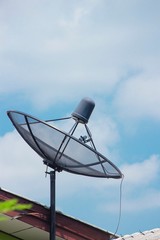 Satellite dish on the roof For receiving Digital TV signals