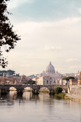 Fototapeta na wymiar Vatican skyline on a sunny day