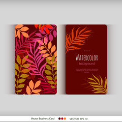 Set of abstract watercolor cards. Vector illistration