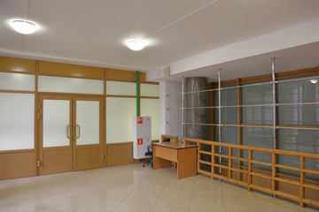 Outdated retro room design in an office business building