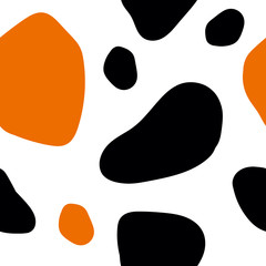 Seamless pattern with black jaguar leopard animal skin print texture fur