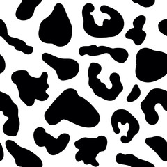 Seamless pattern with black jaguar leopard animal skin print texture fur