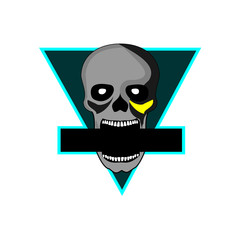  e sport logo raw, human skull design motif.