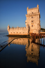 Belem Tower in Lisbon at Sunrise in Portugal