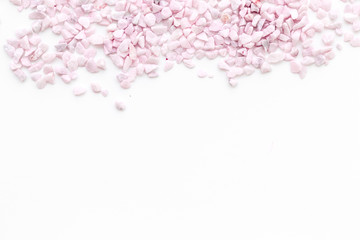 little stones frame on white background top view mock up