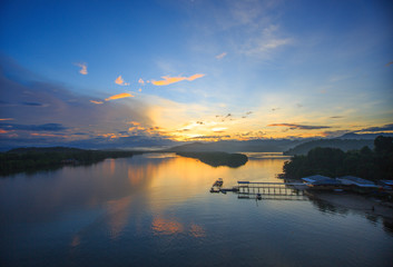 sunrise moment view at one of the famous port for photographer in Borneo