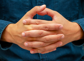 a combination of fingers meaning that a person is meditating