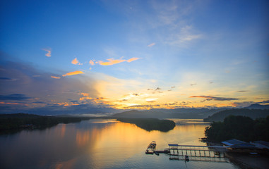 sunrise moment view at one of the famous port for photographer in Borneo