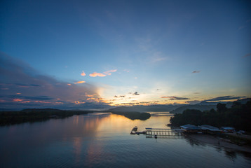sunrise moment view at one of the famous port for photographer in Borneo