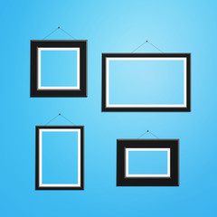 Picture frame vector. Photo art gallery on vintage wall.
