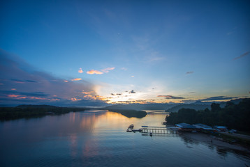 sunrise moment view at one of the famous port for photographer in Borneo