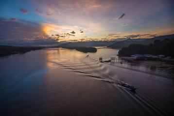 sunrise moment view at one of the famous port for photographer in Borneo