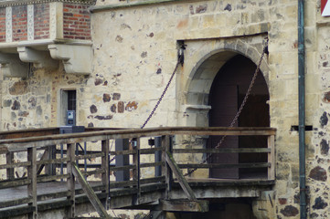 Fototapeta na wymiar Zugbrücke der Burg Vischering in Lüdinghausen