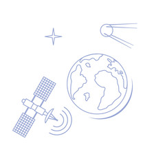 Fototapeta premium Earth Day Planet Earth, satellite, orbital station