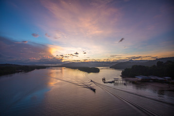 sunrise moment view at one of the famous port for photographer in Borneo