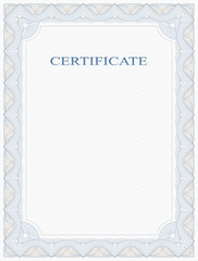 Abstract Guilloche Frame. Vertical Certificate Form. 