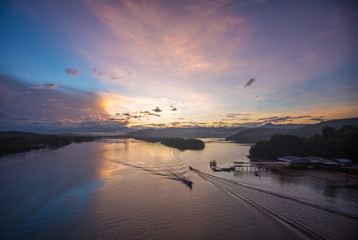 sunrise moment view at one of the famous port for photographer in Borneo