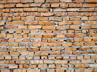 Red brick wall. Background from a brick of red color
