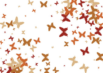Festive butterfly confetti background. Frame vector pattern texture for holiday, postcard, poster, carnival, banner, birthday and children's parties. Butterfly cover mock-up. Wedding butterfly layout