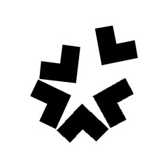 arrows combine in a star shape logo and icon, abstract vector design object for you project or logotype. vector illustration isolated on white background.