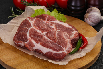Fototapeta premium Raw pork neck steak