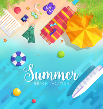 summer vecetion time background vector illustration concept