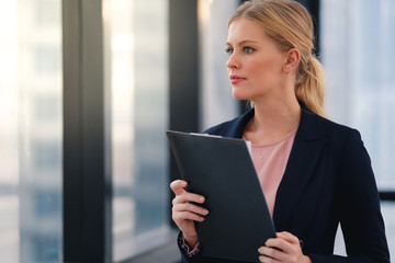 Senior business woman in the office with copy space      