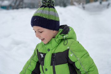 Portrait of boy in winter time