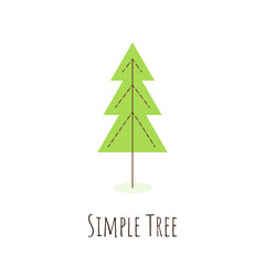 Isolated simple tree in flat style